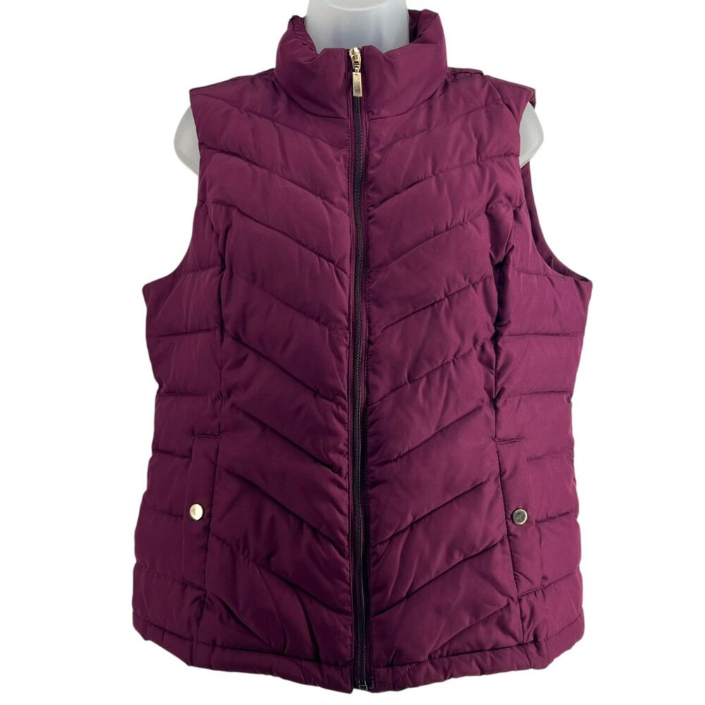 Charter Club Napa Vineyard Puffer Vest L Quilted Zip Cozy Cabincore Quiet Luxury